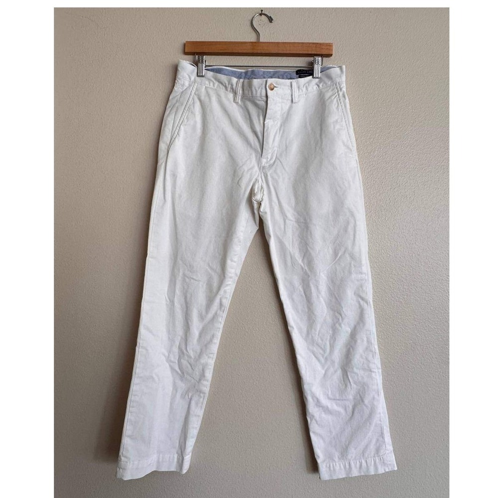 Polo Ralph Lauren Polo Chino Stretch Straight Pants 32x30 White Preppy Coastal